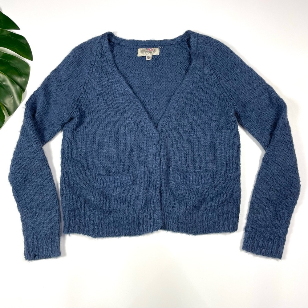 Ecoté blue cardigan snap buttons Sz M